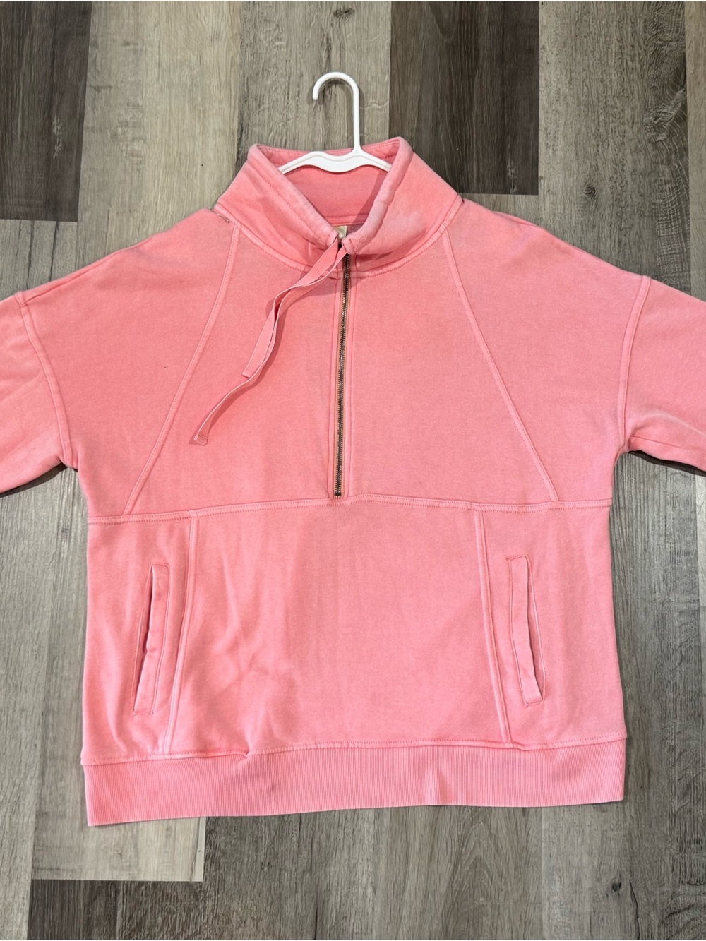 Tangerine Coral Pink 1/4 Zip Pullover
